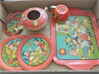 Vintage tin  mickey mouse children's tea set