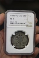 NGC Graded 1918-D Walking Liberty Half Dollar