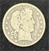Silver 1895-O Barber Half Dollar