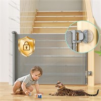 Retractable Baby Gates Stairs Doorways Auto-lock