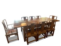 Chinese Extension Dining Table and Eight Dining