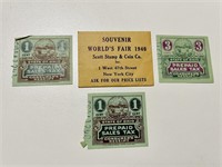 1940 World's Fair Souvenir Sales Tax Stamps