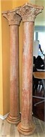 Pair of Wooden Shabby Columns