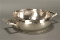 Chinese Silver Twin Handled Serving Dish,