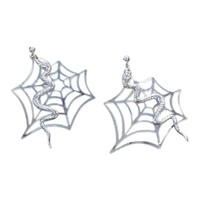 Spooky Snakes And Spider Web Dangle Earrings