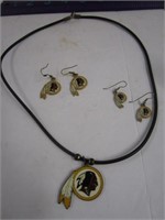 Washington Redskins Necklace and Earrings