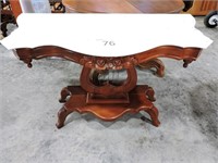 Italian Marble Top Lyre Foyer Table