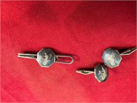 STERLING SILVER TIE TACK & CUFF LINKS