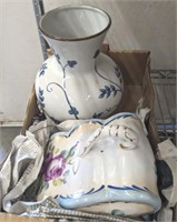 VASE AND CERAMIC PAINTED DECOR