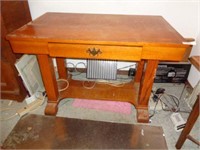 Oak Library Table 42" x 26" and Rolling Chair