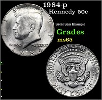 1984-p Kennedy Half Dollar 50c Grades GEM Unc