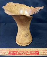 UNIQUE BURLED APPLE WOOD VASE - DECOR