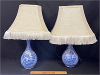 PRETTY PR EARLY ENGLISH VASE LAMPS - NEED REWIRING