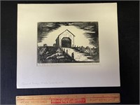 RUTH MITTON HENDERSON SIGNED WOOD BLOCK