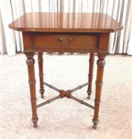 Formal Mahogany One Drawer Side Table