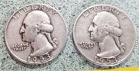 2 1953 Silver Quarters
