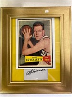 Clyde Lovellette framed picture and autograph