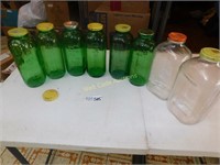 Green Glass Vintage 40oz. Water/Juice Jars Lot of
