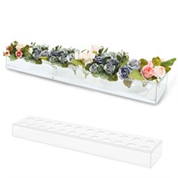 Rectangular Acrylic Vase, Clear Acrylic Flower