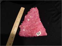 Colored pink quartz crystal  6.5" x 5" - enhances