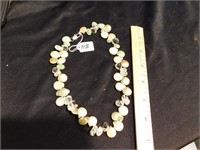 Natural Pearl & Crystal Necklace    7.5" drop -
