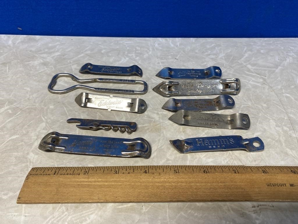 Group of Beer Can Bottle Openers (10)