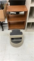 Rolling cabinet 28”x22”x14”, step stool