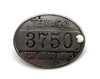 Vintage Texaco Port Arthur Works Pin Badge 1.25”