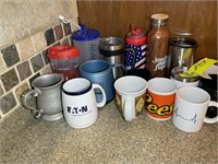MISC GROUP OF TRAVEL MUGS AND COFFEE CUPS