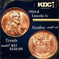 1954-d Lincoln Cent 1c Grades GEM++ Unc RD