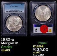 PCGS 1885-o Morgan Dollar $1 Graded ms63 By PCGS