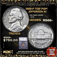 ***Auction Highlight*** 1958-p Jefferson Nickel TO