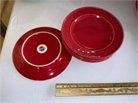Lot of 6 Red Food Network Salad Plates