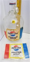 1 GALLON PEPSI COLA FOUNTAIN SYRUP BOTTLE