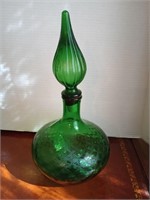 Empoli style Green pressed glass decanter