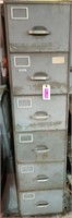 Six drawer metal file cabinet w/ contents