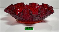 Gorgeous Vtg Fenton 8” Hobnail Ruffle Dish