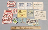 Bottle Labels Advertising; Sherwood Rye; Pepsi etc