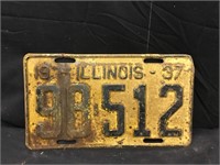 1937 Illinois License Plate