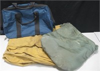 3 Various Travel Bags, Satchels & Heavy Tarp