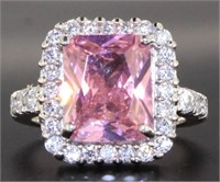 Radiant Cut 5.50 ct Pink Sapphire Designer Ring