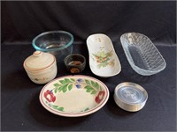 Serving dishes, coasters and stoneware