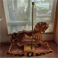 Carved Wooden Carousel Rocking Horse
