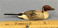 4" carved ivory Pintail with beautiful scrimmed wo
