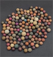 Big Lot Of Clay Marbles 1 LB