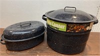 21qt. Black enamel Home Canner and small roasting