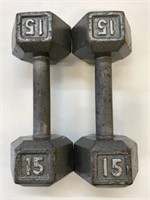 2x 15lb Dumbbell Weights