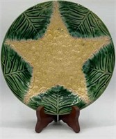 Majolica Floral & Leaf Design Plate