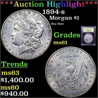 *Highlight* 1894-s Morgan $1 Graded BU+