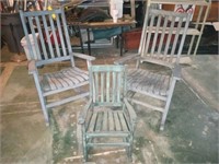 Rocking chairs. set of three.  Two adult one